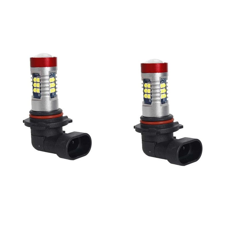 2 Pezzi Lampade LED HB3 9005 12V 24V 15 SMD 3030 400lm 8W Bianco Freddo per Fendinebbia H60mm