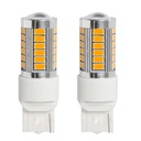 2 Pezzi Lampade LED T20 7440 W21W W21YW 33 SMD 5730 12V 24V 280lm 3W Ambra Auto Camion 61mm