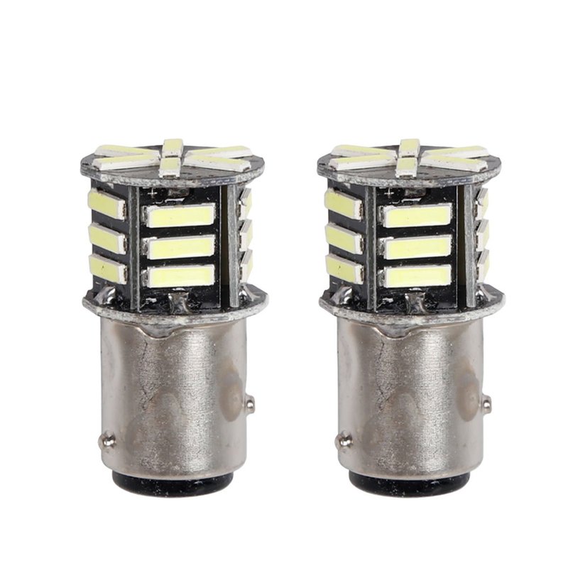 2 Pezzi Lampada LED BAZ15D S25 P21/5W 21 SMD 5730 12V 300lm 1W/2.5W Doppio Filamento Bianco Piedi Sfalsati 42mm