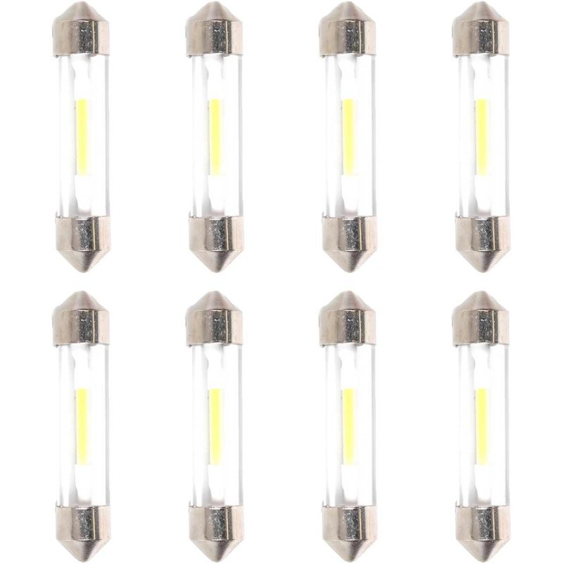 8 Pezzi Lampada Led Siluro 41mm T11 SV8.5 COB C5W C10W 12V 1W 100lm Bianco Freddo 6500K