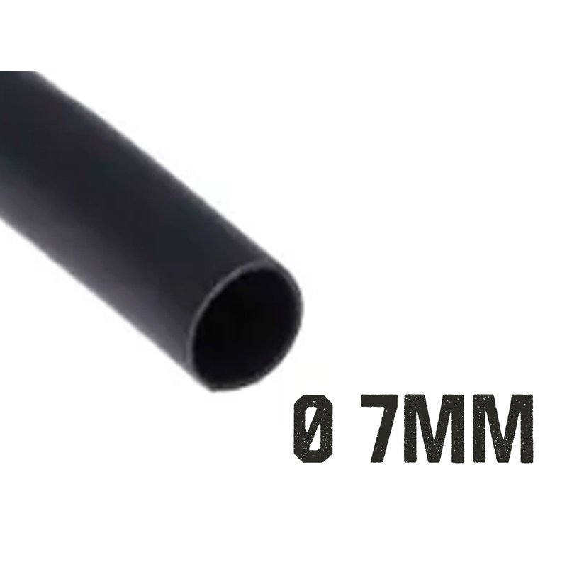 1 Metro Tubo Guaina Termorestringente Diametro 7mm Colore Nero