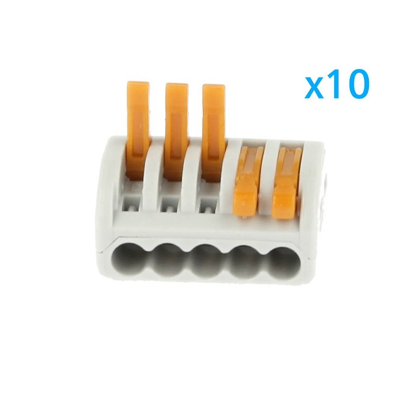 [CL0055] 10 Morsetti a Molla 5 Leve Riutilizzabili Connettori Per Cavi Elettrici Facili