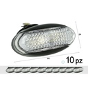 10 Pezzi Fanali Laterali Led 24V 12V Bianco Freddo Per Luce Ingombro Cortesia Targa Cupola Cappa Camion Rimorchio Caravan Furgone