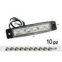 10 Pezzi Fanali Laterali LED 12V 24V Bianco Freddo Luce Cortesia Targa Camper