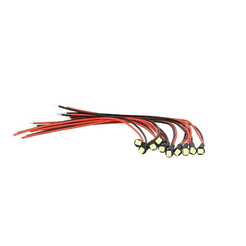 10 Pezzi Micro Mini Lampada Led Con Filo 24V Smd 3528 Colore Rosso Luci Spia Per Allestimento Camion Barca