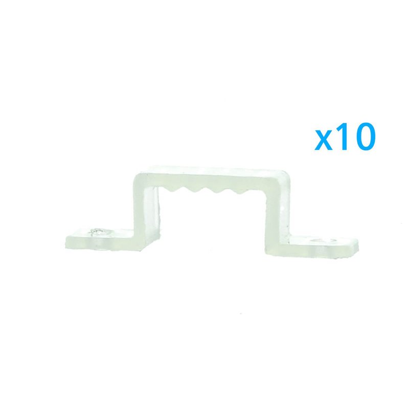 10 PZ Clip Fissaggio Rigido 14x7 mm per Bobina Striscia Led Impermeabile