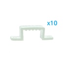 10 PZ Clip Fissaggio Rigido 16x10 mm per Bobina Striscia Led Impermeabile