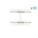 10 PZ Connettore 2 Pin Passo 13,5mm per Unire e Allungare Bobina Led 220V Mono Colore