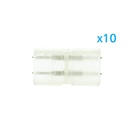 10 PZ Connettore Da 2 Pin Passo 6mm Per Unire e Allungare Bobina Led 220V Mono Colore