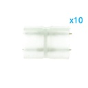 10 PZ Connettore Da 2 Pin Passo 9mm Per Unire e Allungare Bobina Led 220V Mono Colore