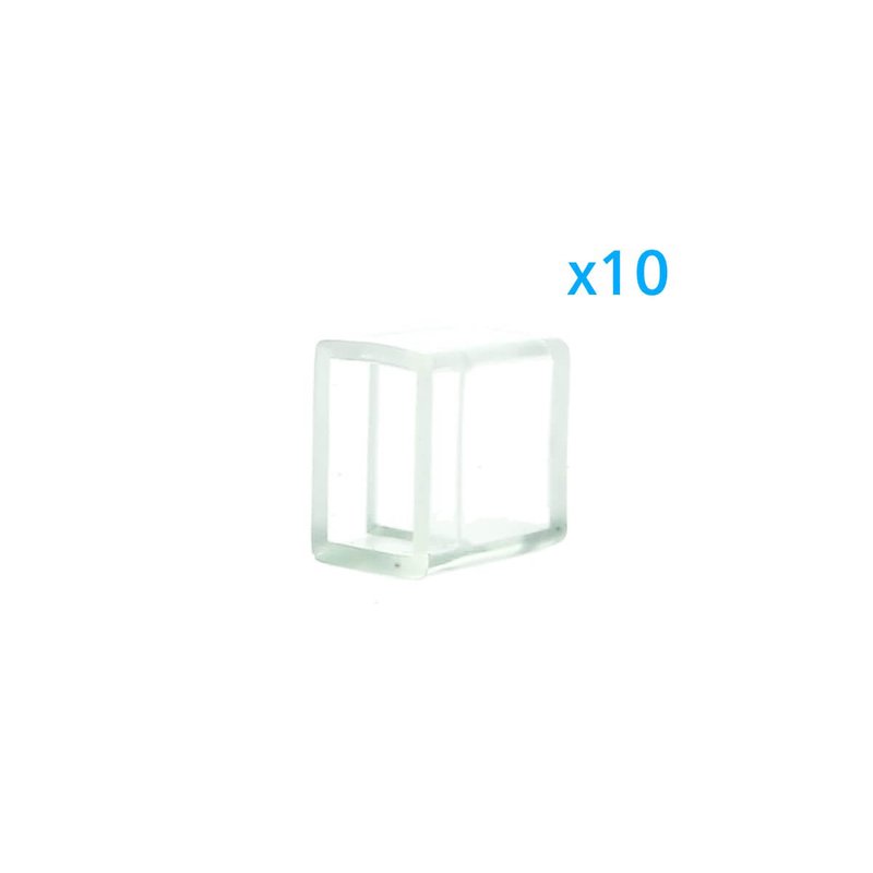 10 PZ Gommini PVC Morbida 10X6 mm per Chiusure Striscia Bobina Led Impermeabile