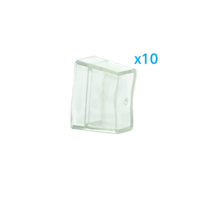 10 PZ Gommini PVC Morbida 14X7 mm per Chiusure Striscia Bobina Led Impermeabile
