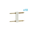 10 PZ Spina 2 Pin Passo 12mm per Connessione Striscia Led Mono 220V con Alimentatore