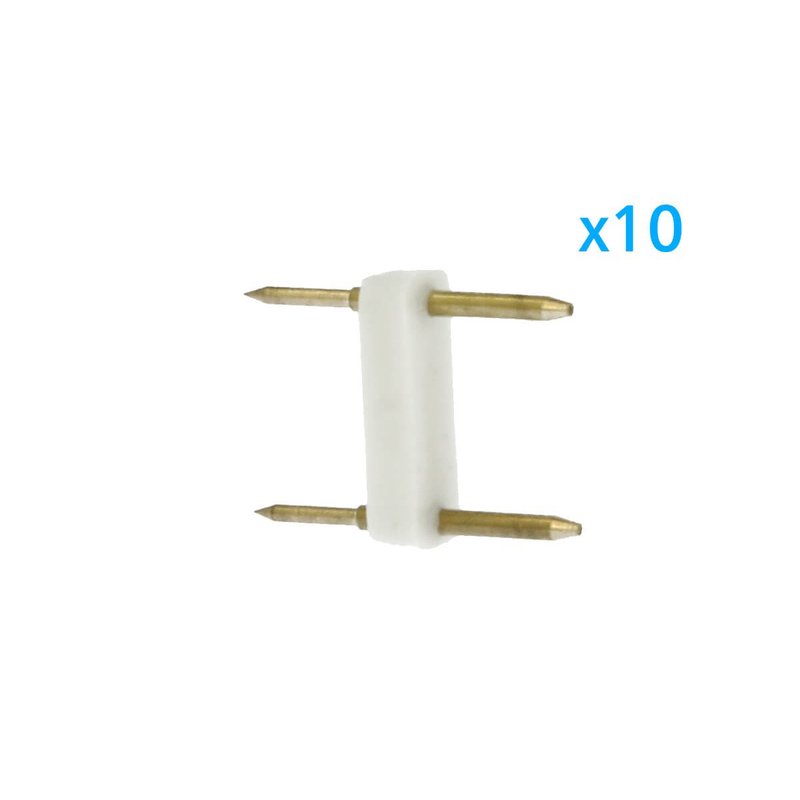 x10 Spina 2 Pin Passo 13,5mm per Connessione Striscia Led Mono 220V con Alimentatore