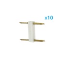 10 PZ Spina Da 2 Pin Passo 13,5mm Per Connessione Bobina Striscia Led Mono Colore Da 220V Con Alimentatore Trasformatore Raddrizzatore