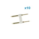 10 PZ Spina 2 Pin Passo 9mm per Connessione Striscia Led Mono 220V con Alimentatore