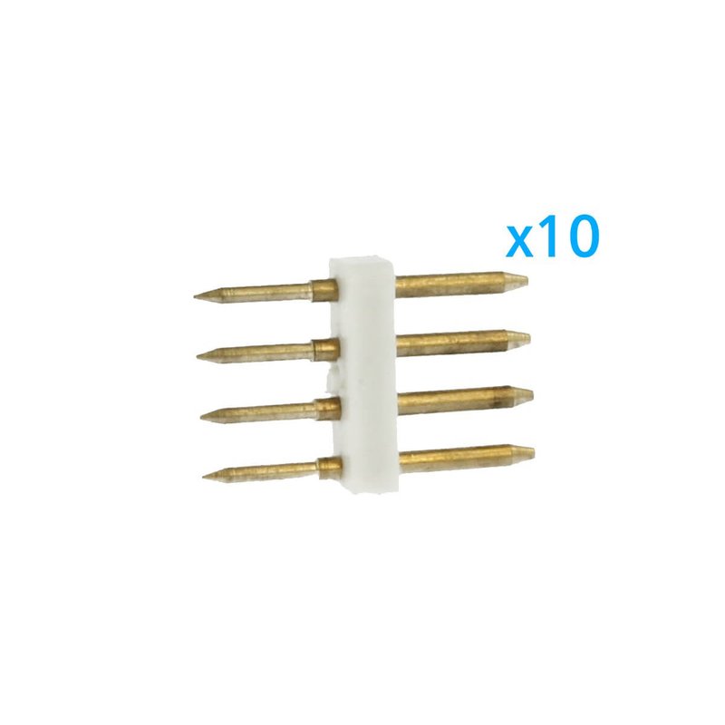 x10 Spina 4 Pin RGB Passo 12mm per Collegamento Bobina Led RGB 220V con Alimentatore