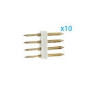 x10 Spina 4 Pin RGB Passo 12mm per Collegamento Bobina Led RGB 220V con Alimentatore