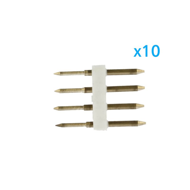 [CL2204013] x10 Spine 4 Pin RGB 13 5mm per Bobine LED 220V Collegamento con Alimentatore
