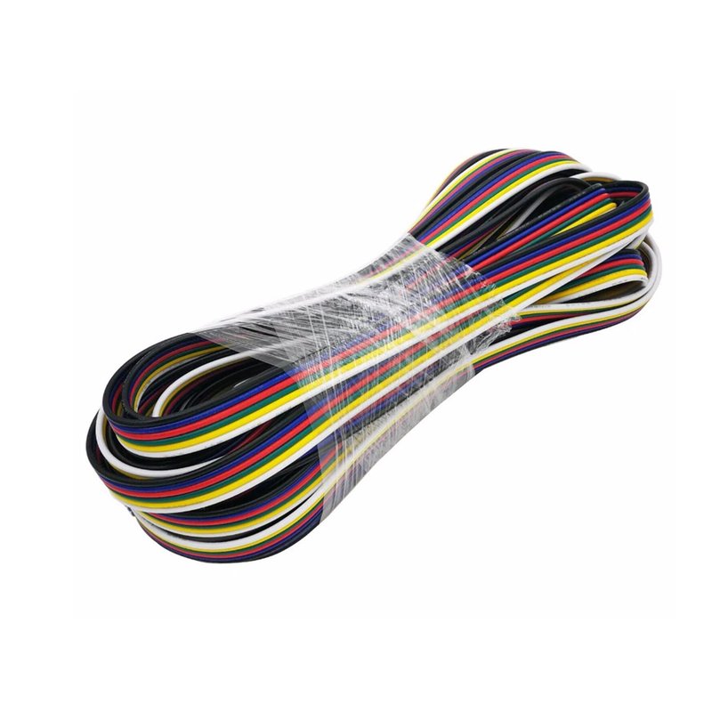 10 Metri Cavo Elettrico Piattina Esa Polare 6X0,25 mmq Per Striscia Led RGBWW RGB+CCT