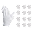 12 Paia Guanti Cotone Bianco Taglia XL 10