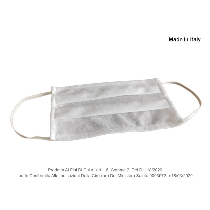 12 pezzi mascherine TNT bianche copri viso protettive, Made in Italy