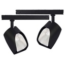 2 Kit Fari LED Binario Trifase 30W 3000K 4000LM CRI 90 UGR 19 Neri, Driver Integrato