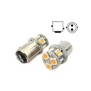 2 Lampade LED Barca BAY15D Bianco Caldo 12V 24V 2W No Polarità 8 SMD 5050 G18,5