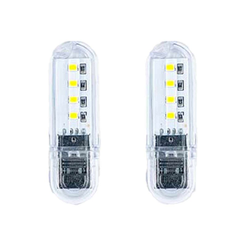 [LC0008F] 2 pcs Lampada Notturna Decorativa USB a LED Portatile 0.8W 59LM Luce Fredda 6500K