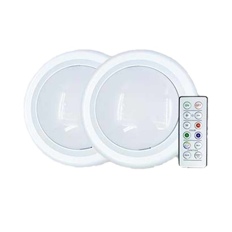 [LP155061] 2 Pezzi Mini Lampade LED RGB Dimmerabili con Telecomando 4 Modalità 6lm 0.5W