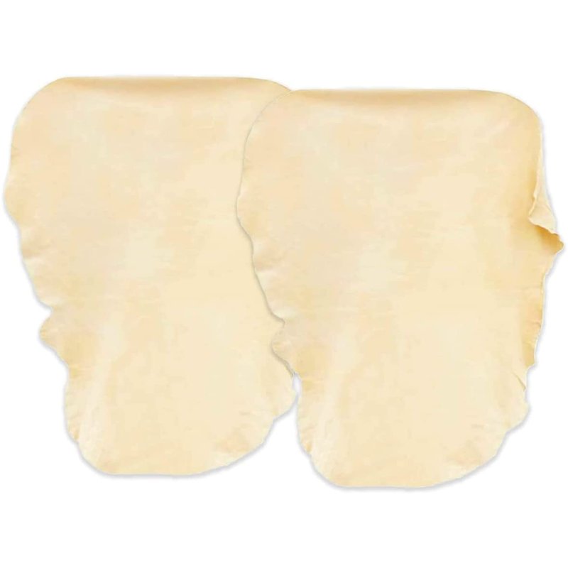 [PM360288] 2 Pezzi Spugna Panno Vera Pelle di Daino Camoscio Scamosciata Forma Irregolare 40x50cm