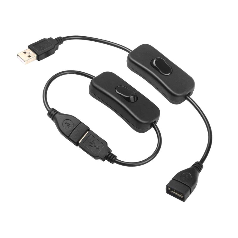 2 PZ Cavo USB con Interruttore On Off a Bilanciere per Lampada LED Ventilatore Strisce LED Nero