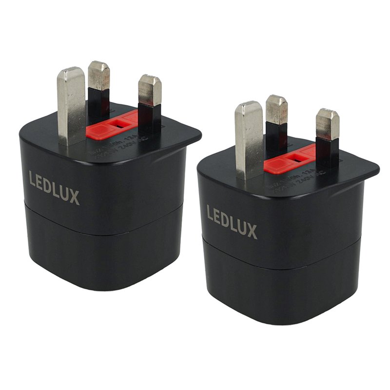 2 PZ Adattatori Presa Spina da UK a EU con Fusibile 13A Max 3120W