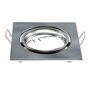2 PZ Porta Faretti LED GU10 MR16 Quadrati Orientabili con Molla Nichel Satinato SKU 8942