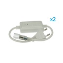 2 PZ Spine Alimentatore Trasformatore 2 Pin RGB Passo 6mm con Interruttore On Off e Controller 8 Programmi per Striscia LED 220V