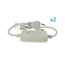 2 PZ Spine Alimentatore Trasformatore 4 Pin Passo 9mm per Bobina LED RGB 220V con Interruttore e Controller 8 Programmi
