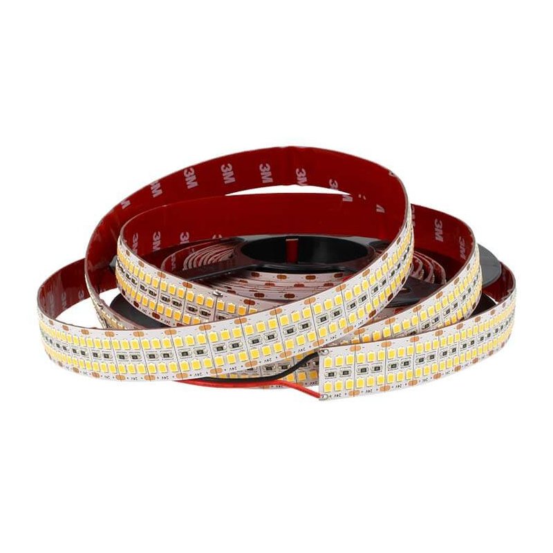 24V Bobina Striscia Led 20mm 75W/M Bianco Caldo 2400 SMD 2835 5 Metri