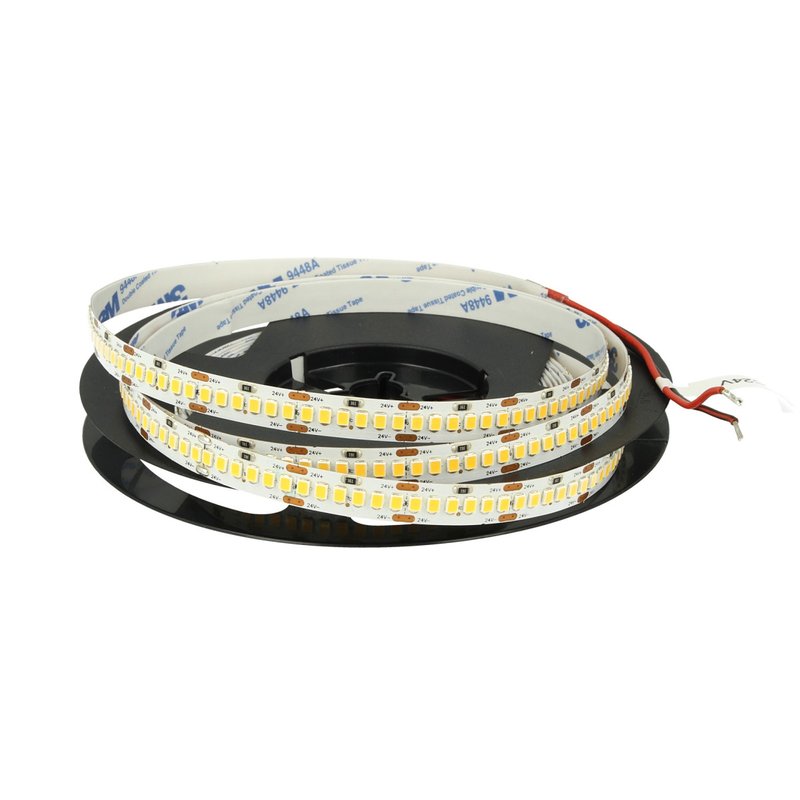 24V Bobina Striscia Led 20W/M Bianco Caldo 2700K 1200 Smd 2835 5 Metri IP20