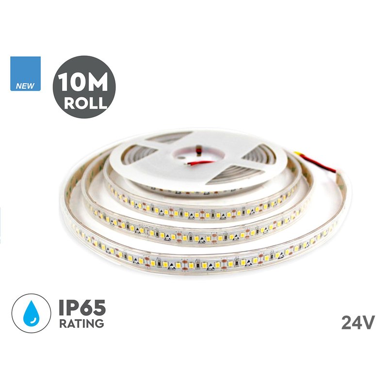 24V Bobina Striscia Led Da 10 Metri IP65 6400K 7,2W/M 1200 smd 2835 600 LM/M SKU-212627