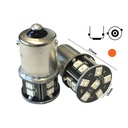 24V Lampada LED BAU15S R5W PY21W Arancione 16 SMD 2835 Piedi Storti Frecce No Polarità 360° Durata Garantita