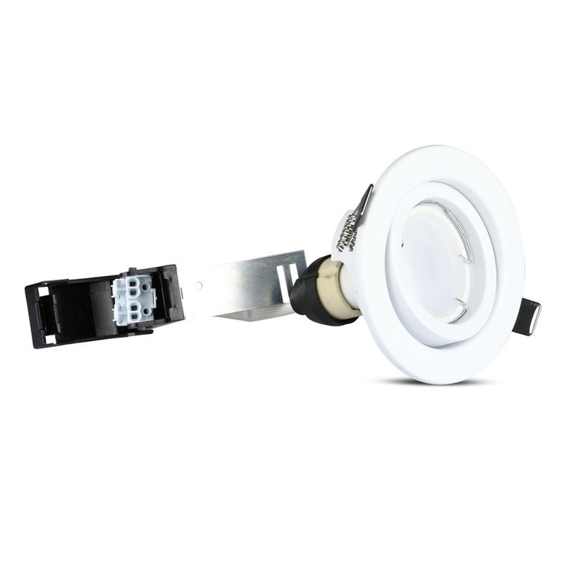 3 PZ Faretti LED Incasso Rotondo Orientabile 5W Carcassa Bianco 4500K Neutro con Lampada GU10 Sostituibile SKU 8882