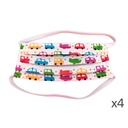 4 pz mascherine bambini TNT con disegno car macchinina, Made in Italy