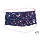 4 pz mascherine bambini TNT con disegno stella blu, Made in Italy