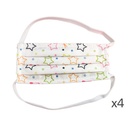4 pz mascherine bambini TNT e cotone con disegno stella bianca, Made in Italy