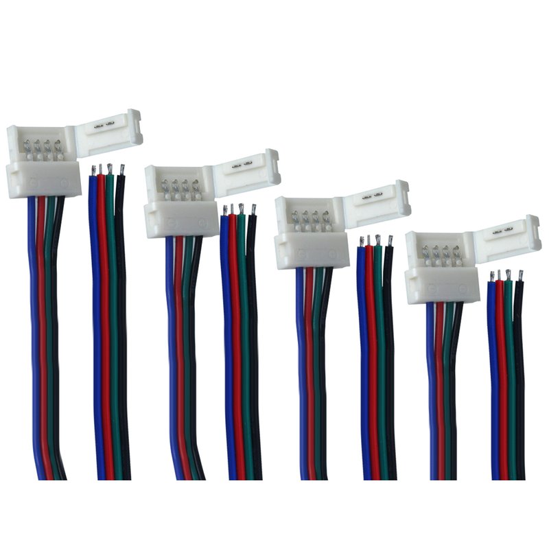 [CL0557] 4 PZ Connettore 12mm Per Chiudere Striscia Led Smd RGB 5050 Senza Saldare