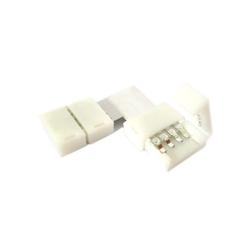 4 PZ Connettore Passo 10mm RGB Forma L per Allungare e Curvare Strip LED RGB e Monocolore