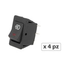 4 PZ Interruttore Bilanciere Quadrato On Off Push Button 4 Pin con Led Spia Rosso 12V Auto Barca Foro 20x28mm