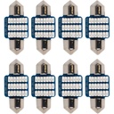 8 Pezzi Lampada Led Siluro 31mm Canbus T11 SV8.5 C5W C10W 21 SMD 3014 12V 1W 160lm Luce Colore Blu