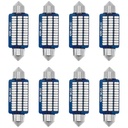 8 Pezzi Lampada Led Siluro 41mm Canbus T11 SV8.5 C5W 36 SMD 3014 12V 1.8W 160lm Luce Colore Blu