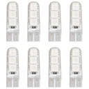 8 Pezzi Lampada Led T10 W5W  6 SMD 5050 12V 0.8W 60lm Colore Rosso 34mm